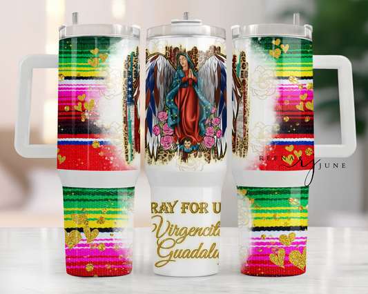 Virgen de Guadalupe Tumbler Wrap, 40oz Tumbler Wrap, Sublimation Cup Wrap, Our Lady of Guadalupe Tumbler Wrap