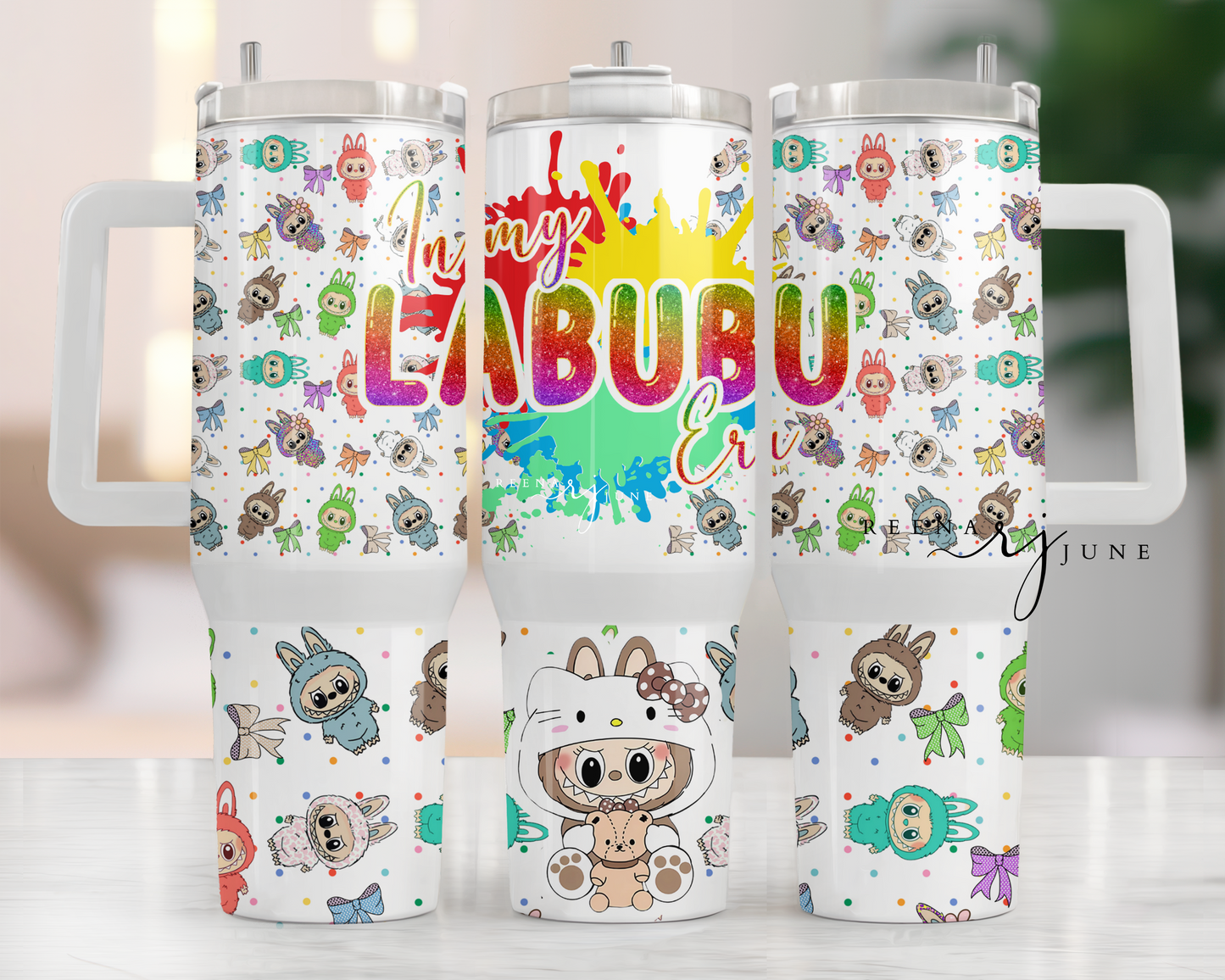 Labubu Monster 40oz Tumbler Sublimation Print - Labubu Doll Sublimation Print - Labubu Tumbler - Monster Cup Wrap