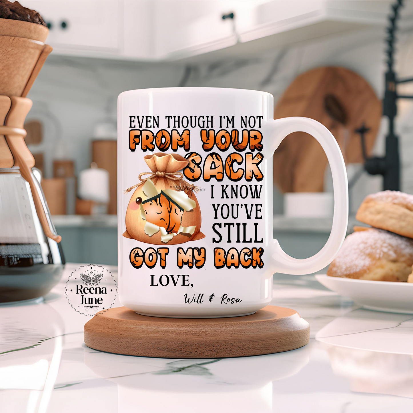 Personalized Step Dad Mug, Funny Step Dad Mug, Father's Day Gift, Funny Gift for Dad, Even Though I'm Not From Your Sack Mug, Coffee Mug