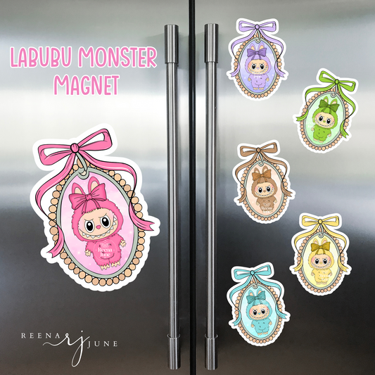 Labubu Monster Doll Magnet - Coquette Refrigerator Magnets - The Monsters - Catch Me If You Like Me - Custom Fridge Magnet - Pop Mart