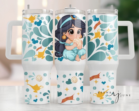 Disney Princess Concha 40 oz tumbler wrap - Aladin Princess Jasmin Concha Sublimation Transfer - Pan Dulce Tumbler Wrap - Conchas Cup Wrap