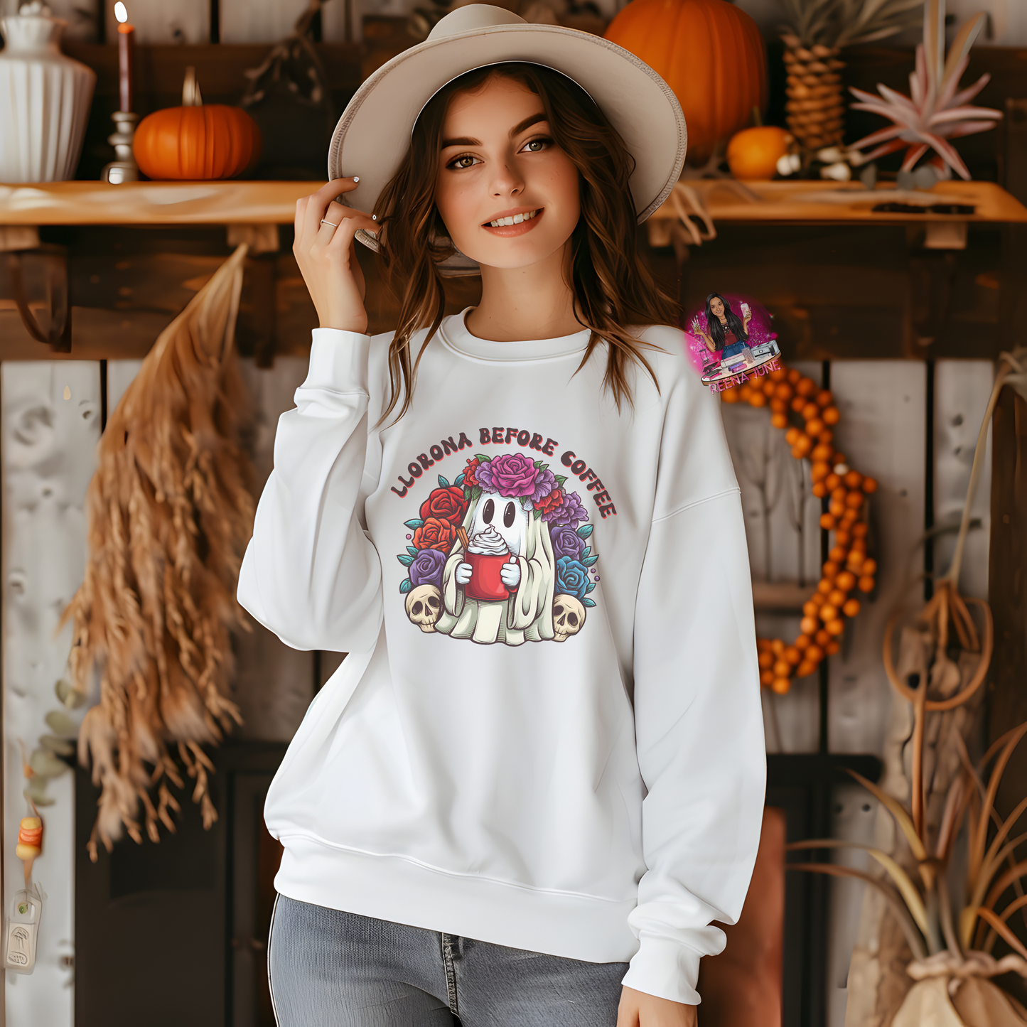 Llorona Before Coffee Sweatshirt, Unisex Heavy Blend Crewneck, Cozy Gift for Coffee Lovers, Casual Wear, Autumn Fashion, Halloween