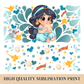 Princess Jasmine & Conchas 40oz Skinny Tumbler Template PNG, Aladdin Party Tumbler Wrap Design PNG, Conchas Tumbler Wrap Digital Download