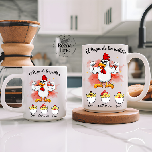 El Papa de Los Pollitos Coffee Mug, Birthday Mug, Father's Day Gifts, Regalos Para Hombre, Gifts for Dad, Dia del Padre, Regalos Para Papa