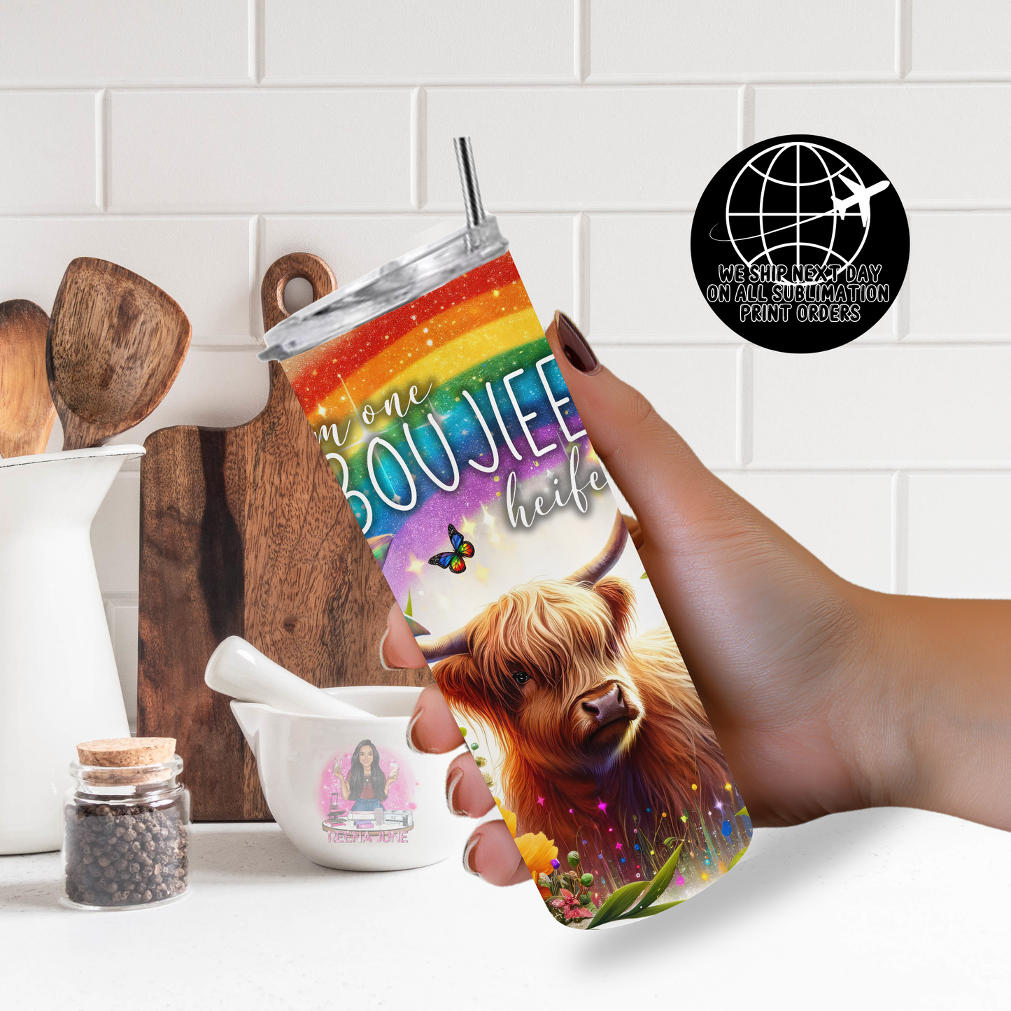 Pride Highland Cow Tumbler Wrap, Ice Cream Sublimation Transfer, Pride Flags Sub Transfer, Pride Month Designs, LGBTQ Pride Ready to Press Transfer Prints, Cut Cow Designs