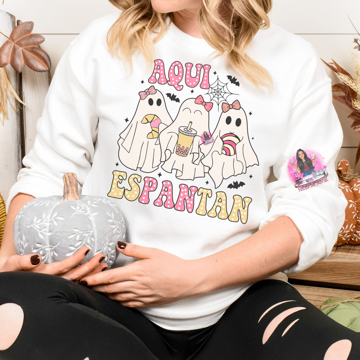 Aqui EsPanTan Mexican Pan Ghost Themed Crewneck Sweatshirt, Pantasmas Halloween Outfit, Fall Fashion, Unisex Sweatshirt, Cute Sweatshirt, Ghost Lover Gift