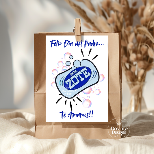 PapaZOTE Father's Day Card, Feliz Dia del Padre Tarjeta de Regalo Para Esposo Y Novio, Greeting Card In Spanish, Funny Cards, Regalos En Espanol, Gifts Idea