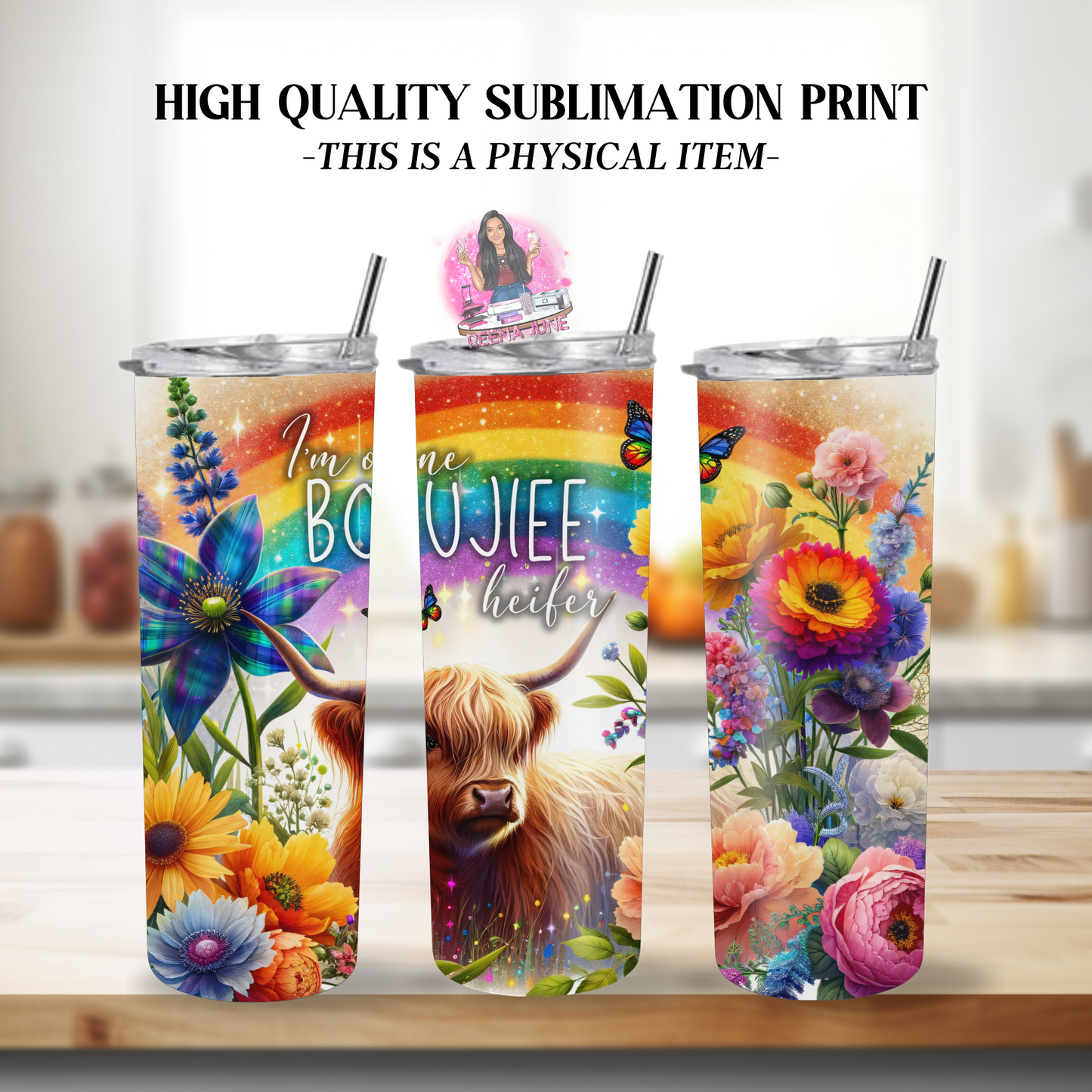 Pride Highland Cow Tumbler Wrap, Ice Cream Sublimation Transfer, Pride Flags Sub Transfer, Pride Month Designs, LGBTQ Pride Ready to Press Transfer Prints, Cut Cow Designs