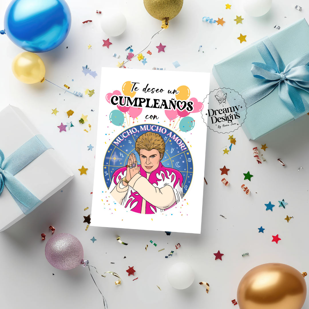 Walter Mercado Feliz Cumpleños Tarjeta de Regalo, Card In Spanish, Funny Card, Regalos En Espanol, Gifts Ideas, Gifts for Him, Funny Gifts