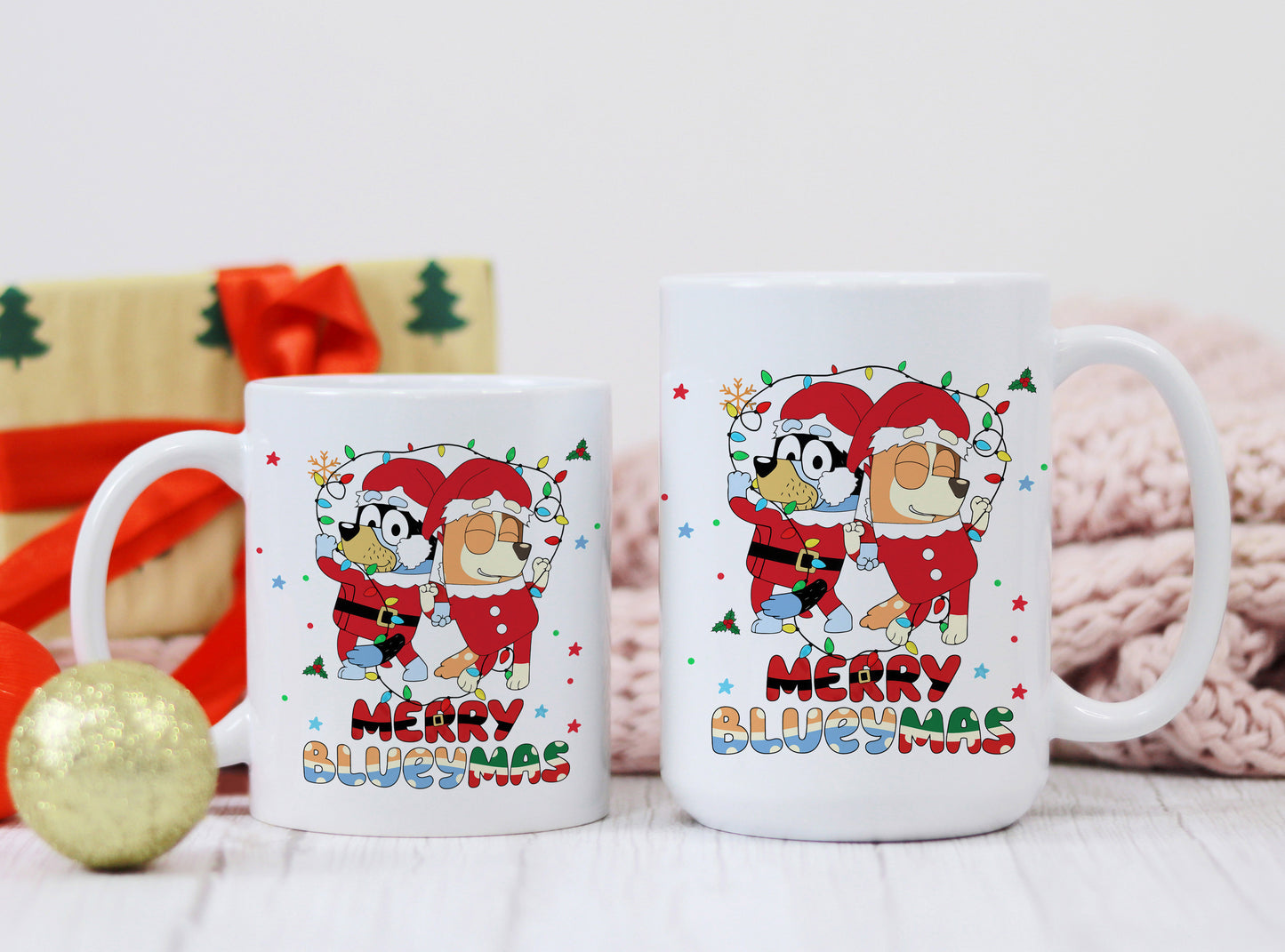 Merry BlueyMas  Mug, Bluey Christmas Mug