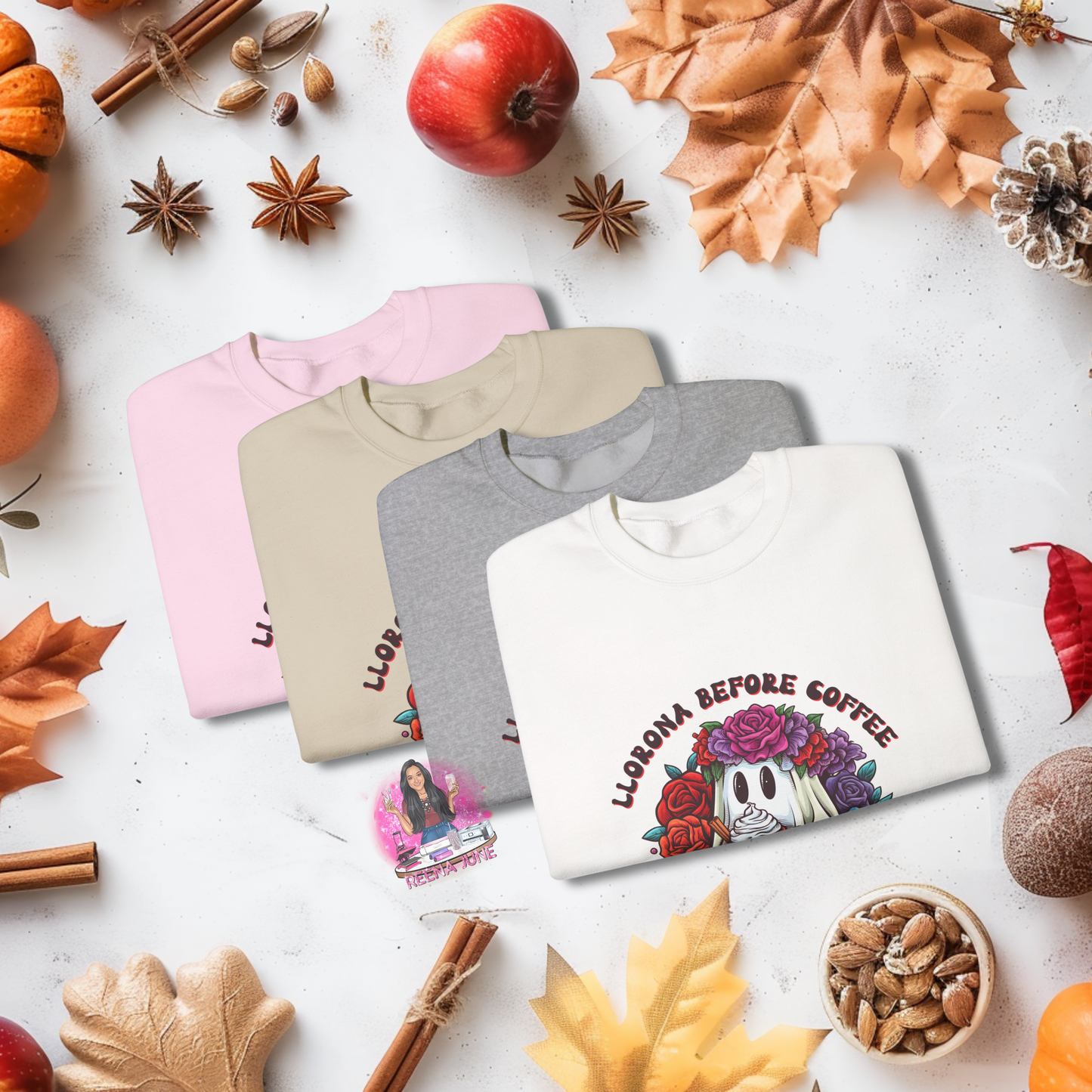 Llorona Before Coffee Sweatshirt, Unisex Heavy Blend Crewneck, Cozy Gift for Coffee Lovers, Casual Wear, Autumn Fashion, Halloween