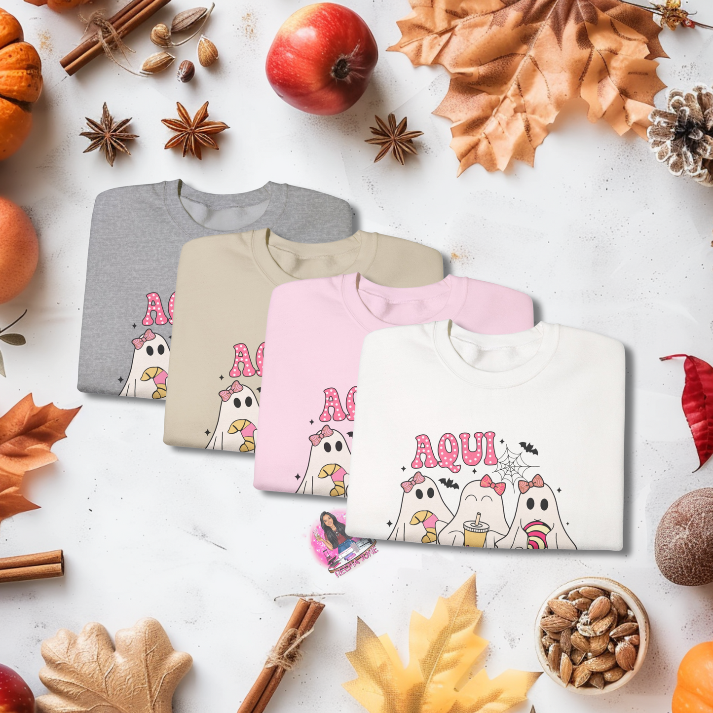 Aqui EsPanTan Mexican Pan Ghost Themed Crewneck Sweatshirt, Pantasmas Halloween Outfit, Fall Fashion, Unisex Sweatshirt, Cute Sweatshirt, Ghost Lover Gift