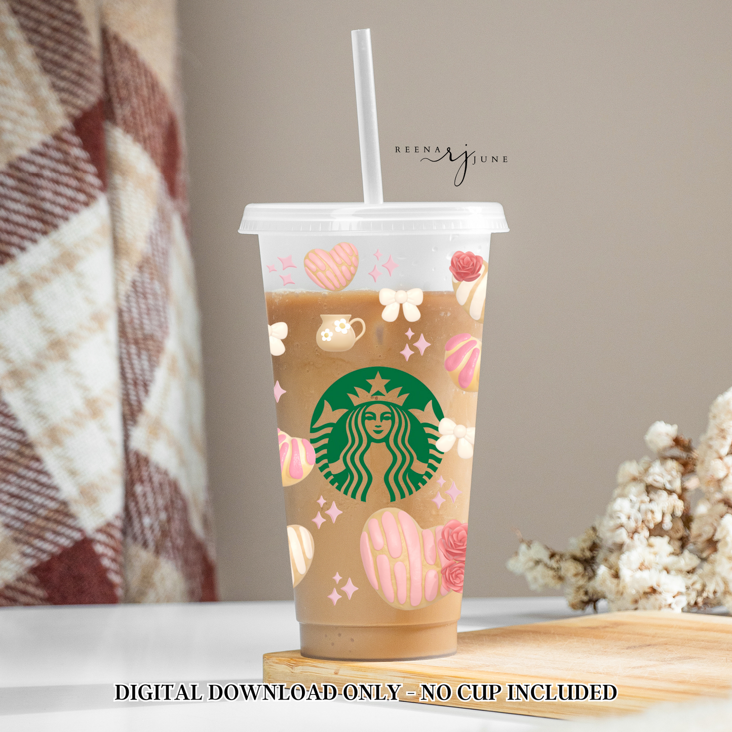 24oz Starbucks Style Venti Cup PNG - Mexican-inspired Sublimation & UV DTF Printable - Personal or commercial use
