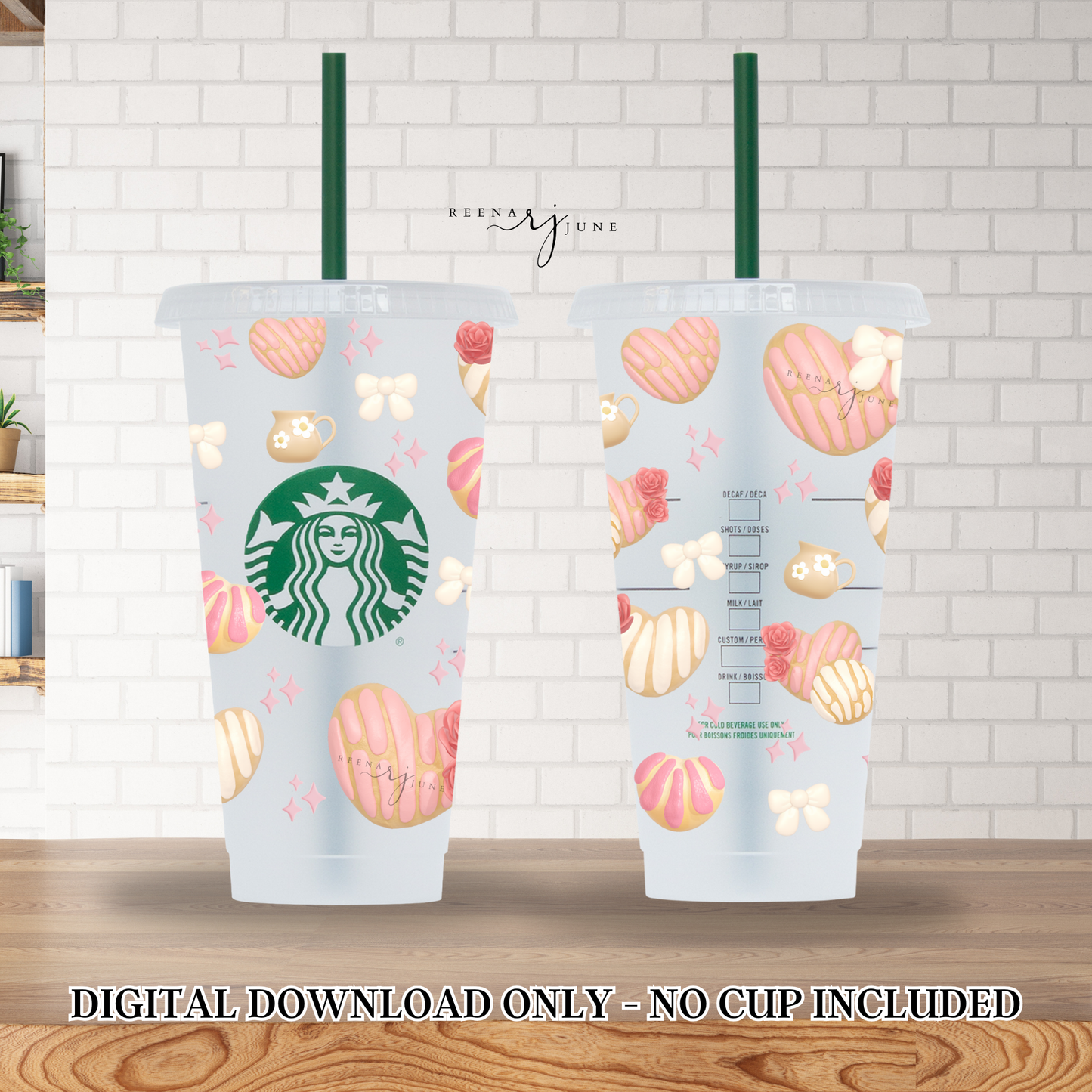 24oz Starbucks Style Venti Cup PNG - Mexican-inspired Sublimation & UV DTF Printable - Personal or commercial use