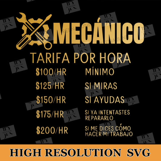 Mecanico Svg, Spanish Shirt Svg, Spanish PNG, Cut file for Silhouette, Svg file for Cricut, Funny SVG, SVG en Espanol, Mechanic Shirt svg