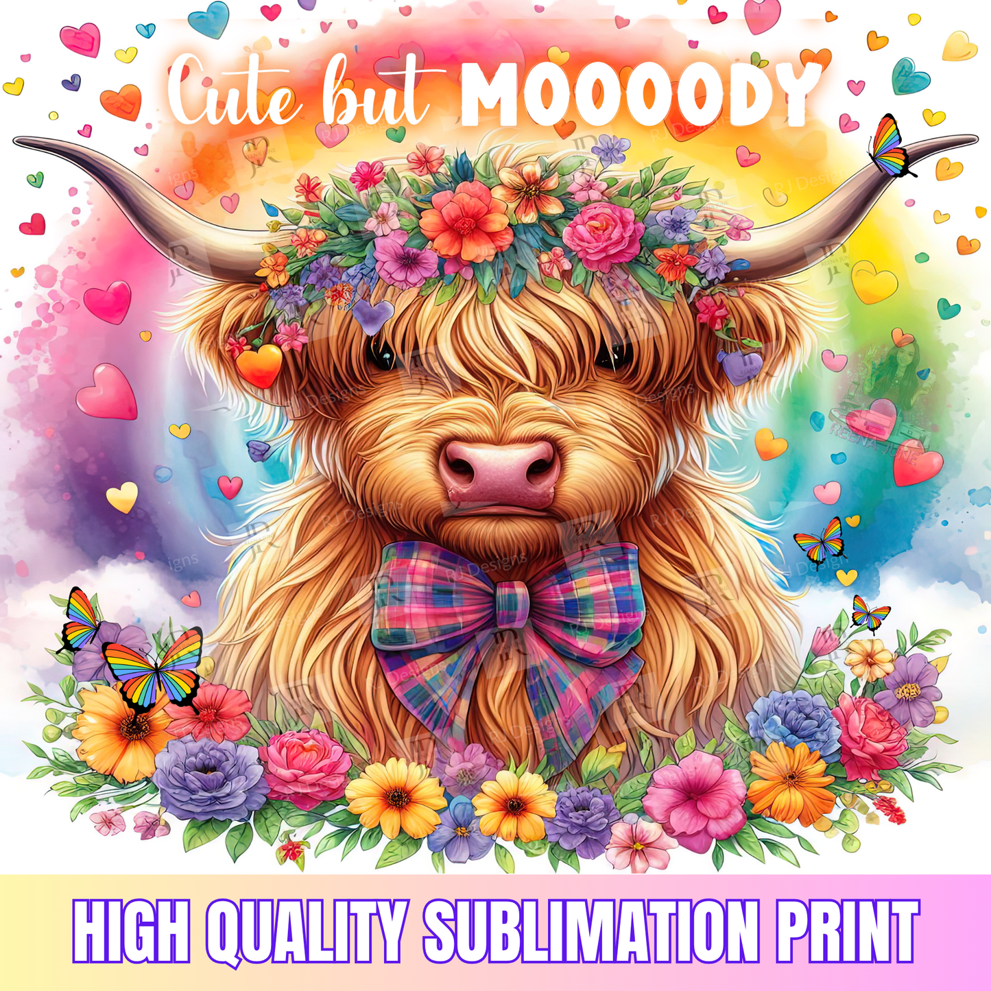 Pride Highland Cow Tumbler Wrap, Ice Cream Sublimation Transfer, Pride Flags Sub Transfer, Pride Month Designs, LGBTQ Pride Ready to Press Transfer Prints, Cut Cow Designs