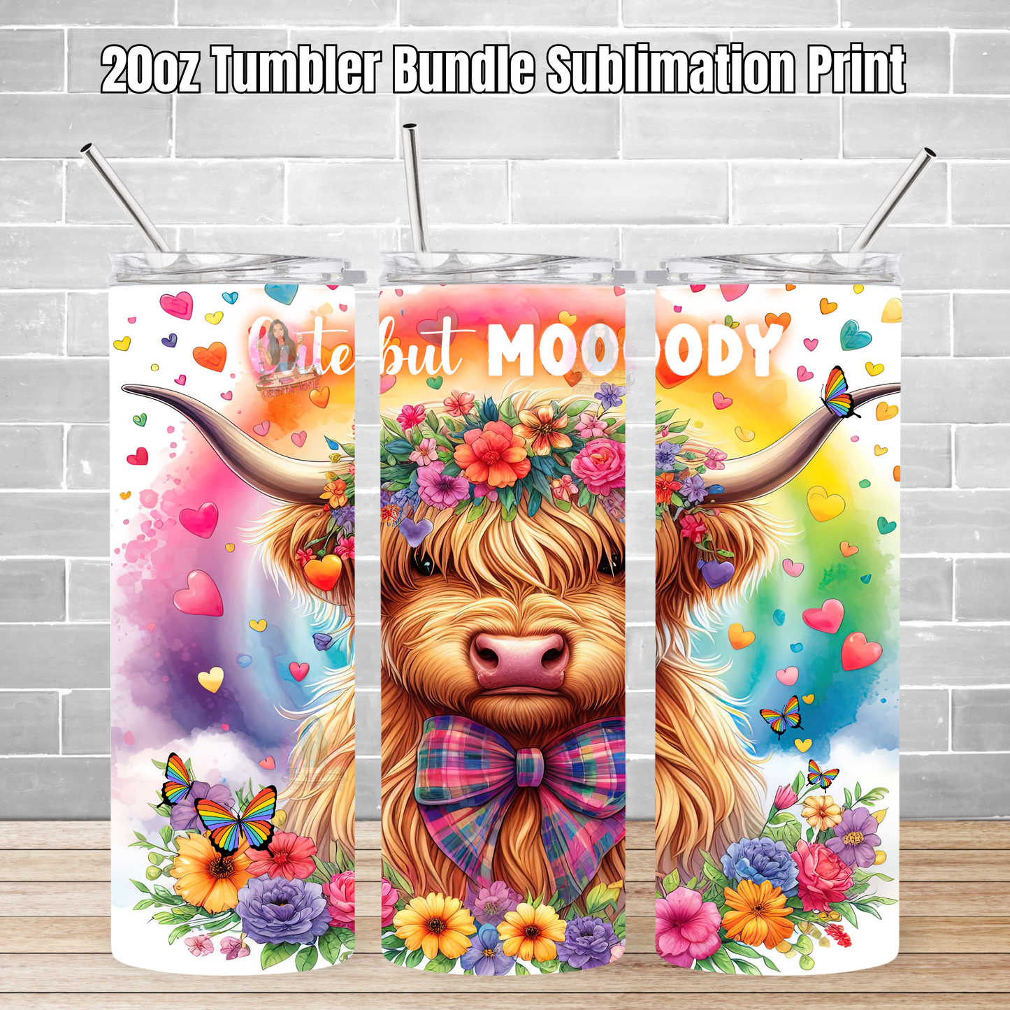 Pride Highland Cow Tumbler Wrap, Ice Cream Sublimation Transfer, Pride Flags Sub Transfer, Pride Month Designs, LGBTQ Pride Ready to Press Transfer Prints, Cut Cow Designs
