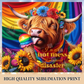 Pride Highland Cow Tumbler Wrap, Ice Cream Sublimation Transfer, Pride Flags Sub Transfer, Pride Month Designs, LGBTQ Pride Ready to Press Transfer Prints, Cut Cow Designs