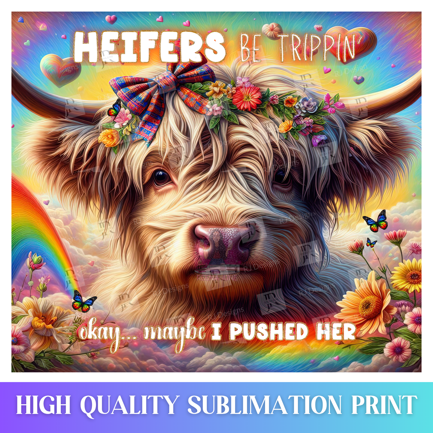 Pride Highland Cow Tumbler Wrap, Ice Cream Sublimation Transfer, Pride Flags Sub Transfer, Pride Month Designs, LGBTQ Pride Ready to Press Transfer Prints, Cut Cow Designs