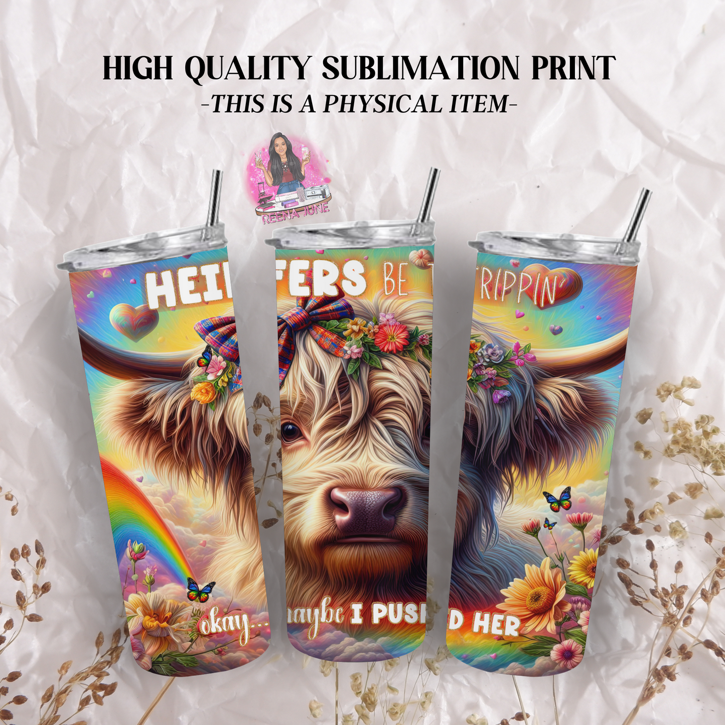 Pride Highland Cow Tumbler Wrap, Ice Cream Sublimation Transfer, Pride Flags Sub Transfer, Pride Month Designs, LGBTQ Pride Ready to Press Transfer Prints, Cut Cow Designs
