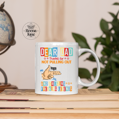 Funny Custom Name Dad Mug, Personalized Dad Mug, Custom Dad Coffee Cup, Dad Gifts with Kids Names, Daddy Birthday, Fathers Day Gifts for Dad
