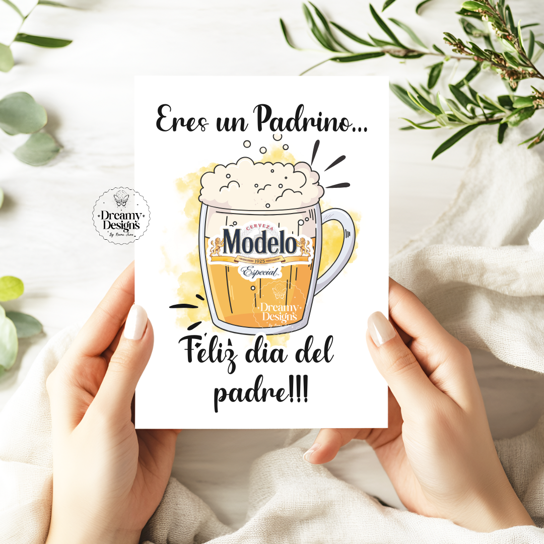 Papa Modelo Tarjeta, Feliz Dia del Padre Tarjeta de Regalo Para Esposo Y Novio, Greeting Card In Spanish, Regalos En Espanol, Gifts Idea