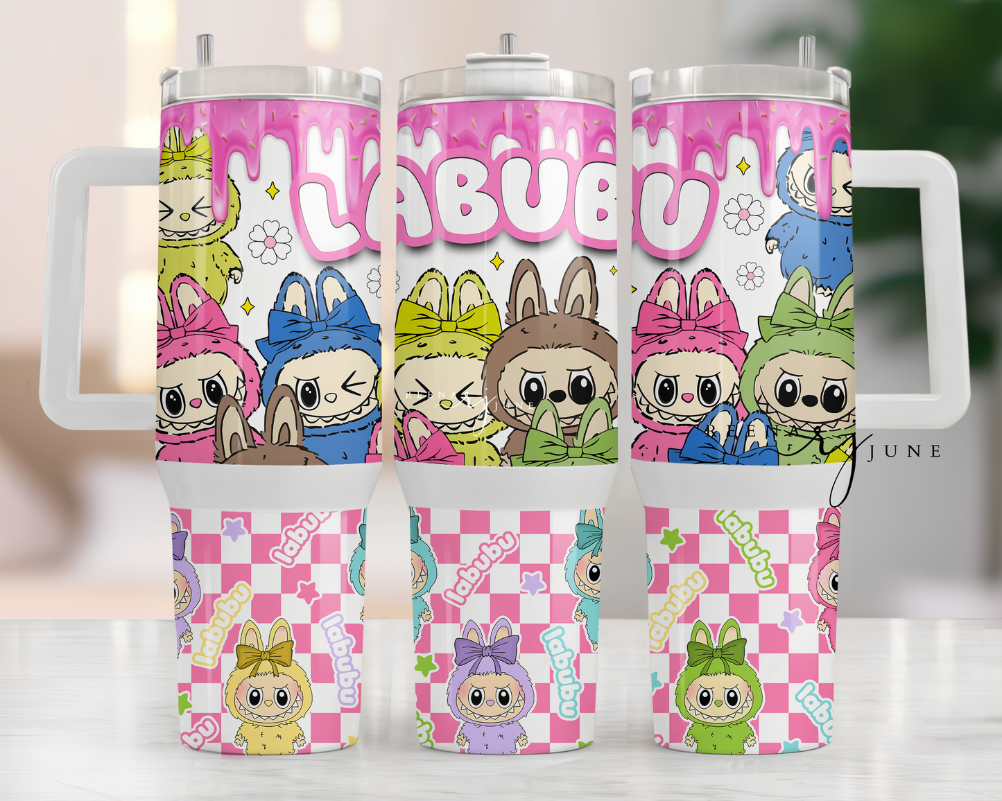 Labubu Monster 40oz Tumbler Sublimation Print - Labubu Doll Sublimation Print - Labubu Tumbler - Monster Cup Wrap