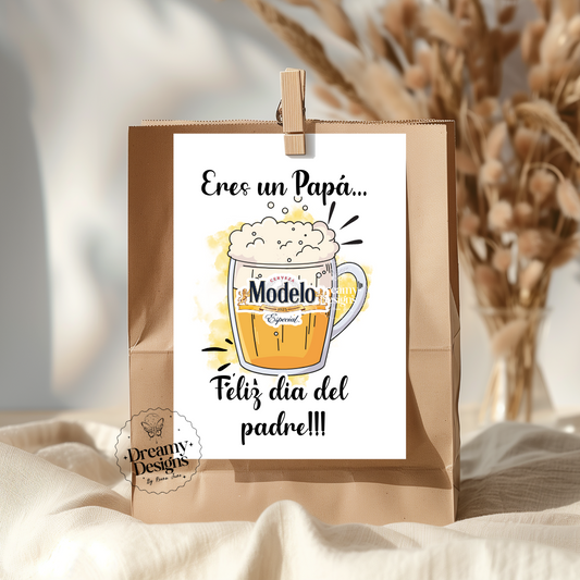 Papa Modelo Tarjeta, Feliz Dia del Padre Tarjeta de Regalo Para Esposo Y Novio, Greeting Card In Spanish, Regalos En Espanol, Gifts Idea