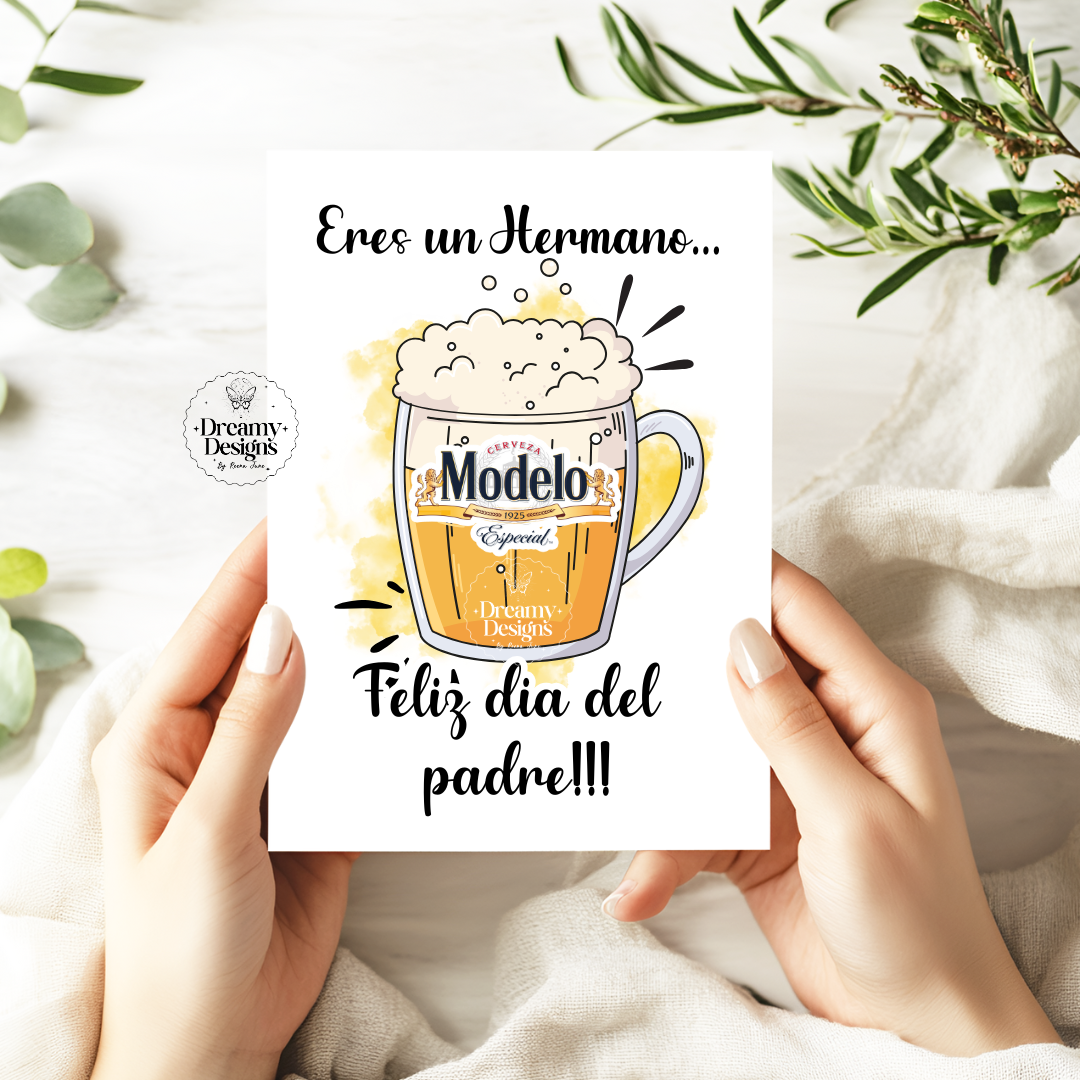Papa Modelo Tarjeta, Feliz Dia del Padre Tarjeta de Regalo Para Esposo Y Novio, Greeting Card In Spanish, Regalos En Espanol, Gifts Idea