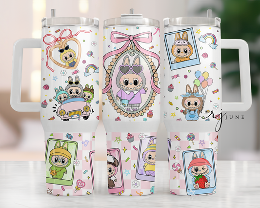 Labubu Monster 40oz Tumbler Sublimation Print - Labubu Doll Sublimation Print - Labubu Tumbler - Monster Cup Wrap