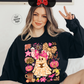 Cute Pink Halloween Ghost Sweatshirt – Girly Fall Aesthetic, Minnie Ears, Pumpkin & Candy Design, Cozy Spooky Season Pullover for Women, Pantasma Spanish Shirt