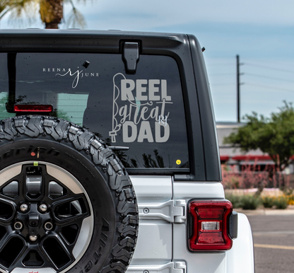 Reel Cool Dad Vinyl Decal, Fathers Day Gift, Dad Birthday Gifts, Gifts for man, Gifts for Him, Gifts for Dad, Vinyl Sticker, Car Accessories