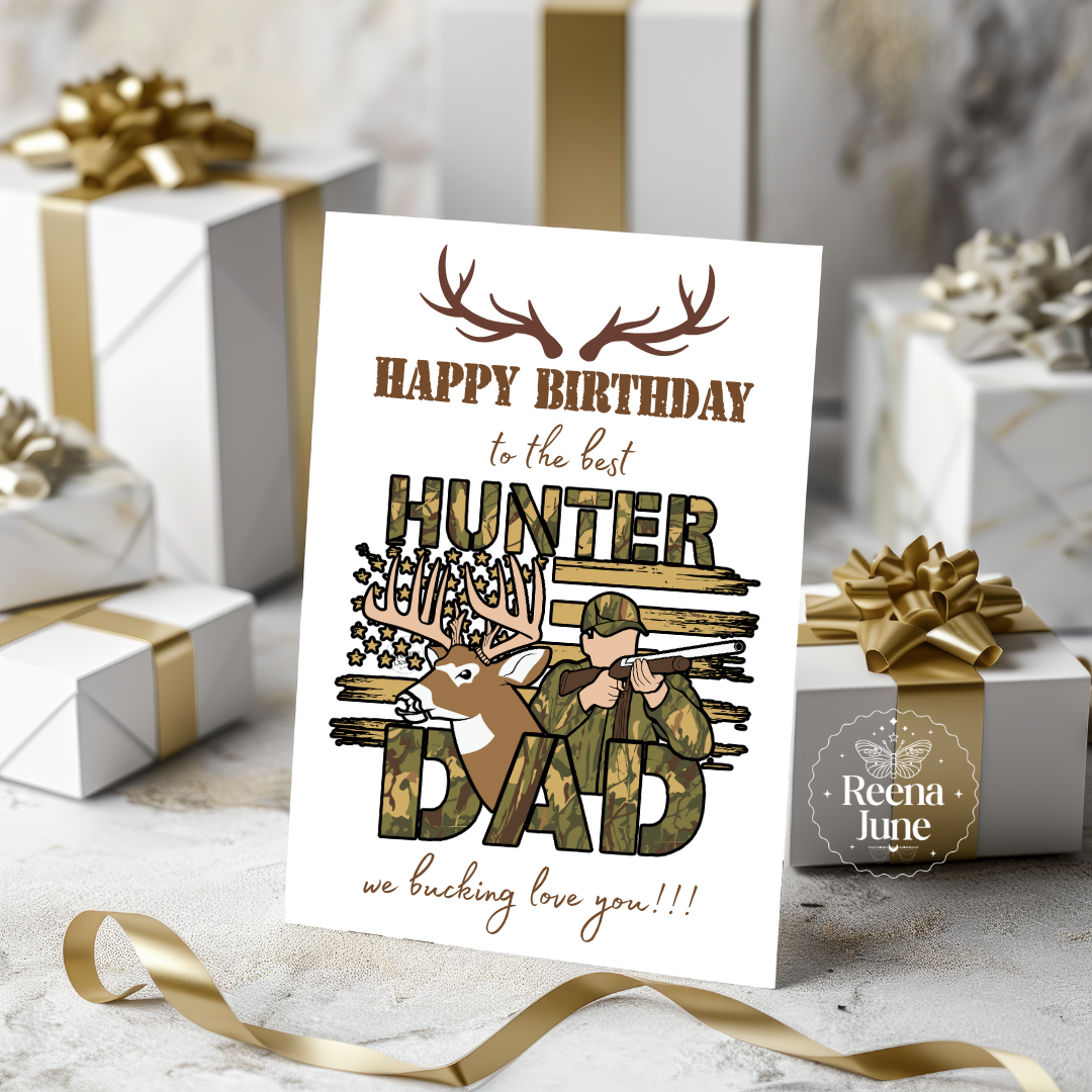 Hunter Dad Greeting Card, Birthday Card, Father's Day Gifts, Gifts for Him, Best Dad Ever, Gift for Dad, Personalized Gifts, Custom Dad Gift