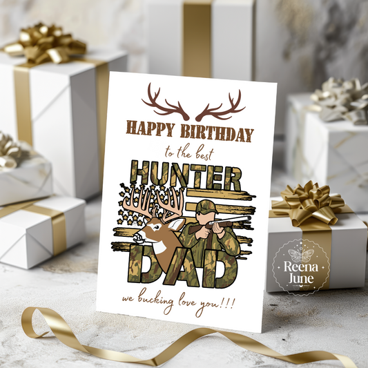 Hunter Dad Greeting Card, Birthday Card, Father's Day Gifts, Gifts for Him, Best Dad Ever, Gift for Dad, Personalized Gifts, Custom Dad Gift