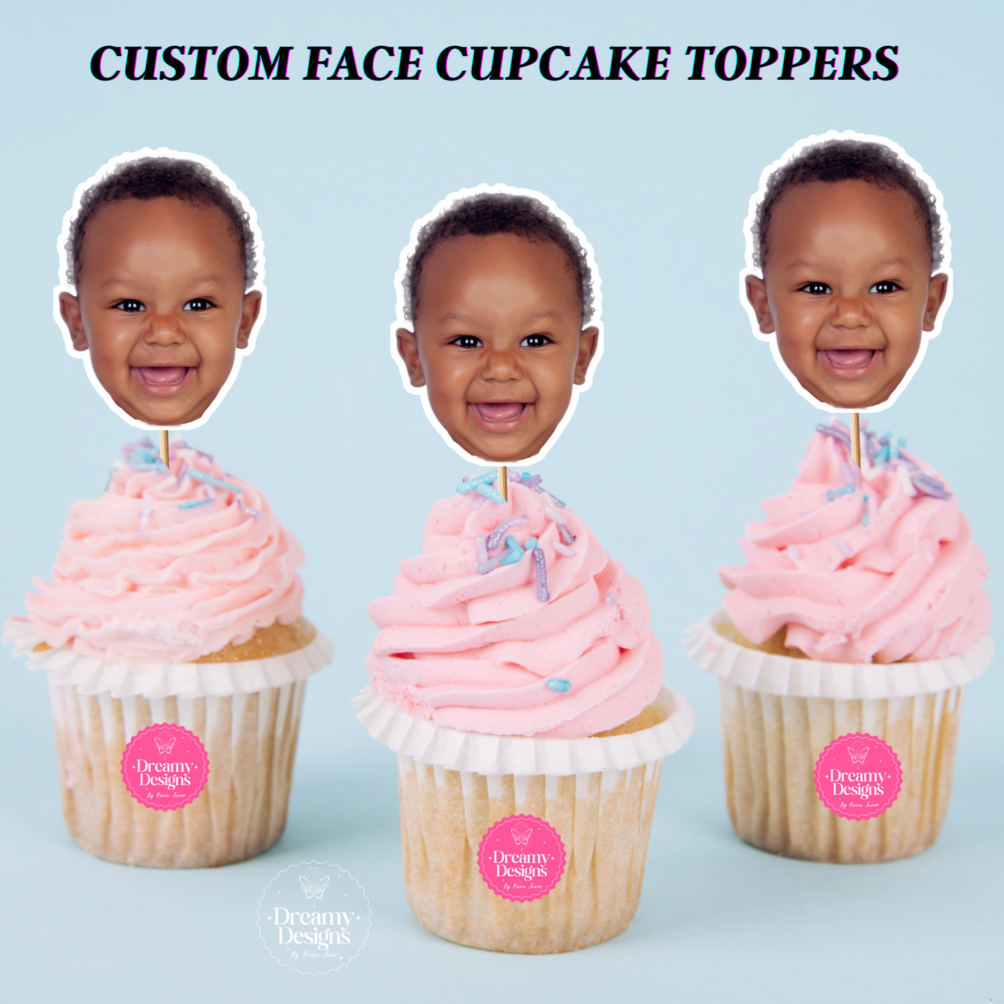 Face Cupcake Toppers, Custom Birthday Party, Cupcake Toppers, Party Decoration, Custom Face Cupcake Toppers, Photo Topper, Party Decor