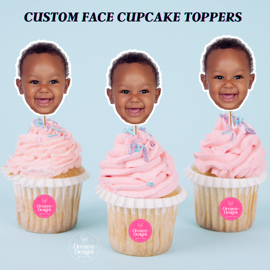 Face Cupcake Toppers, Custom Birthday Party, Cupcake Toppers, Party Decoration, Custom Face Cupcake Toppers, Photo Topper, Party Decor