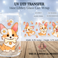 Corgi with Flowers UV DTF Transfer for 16 oz Libbey Glass | Floral Dog Cup Wrap | Waterproof Decal