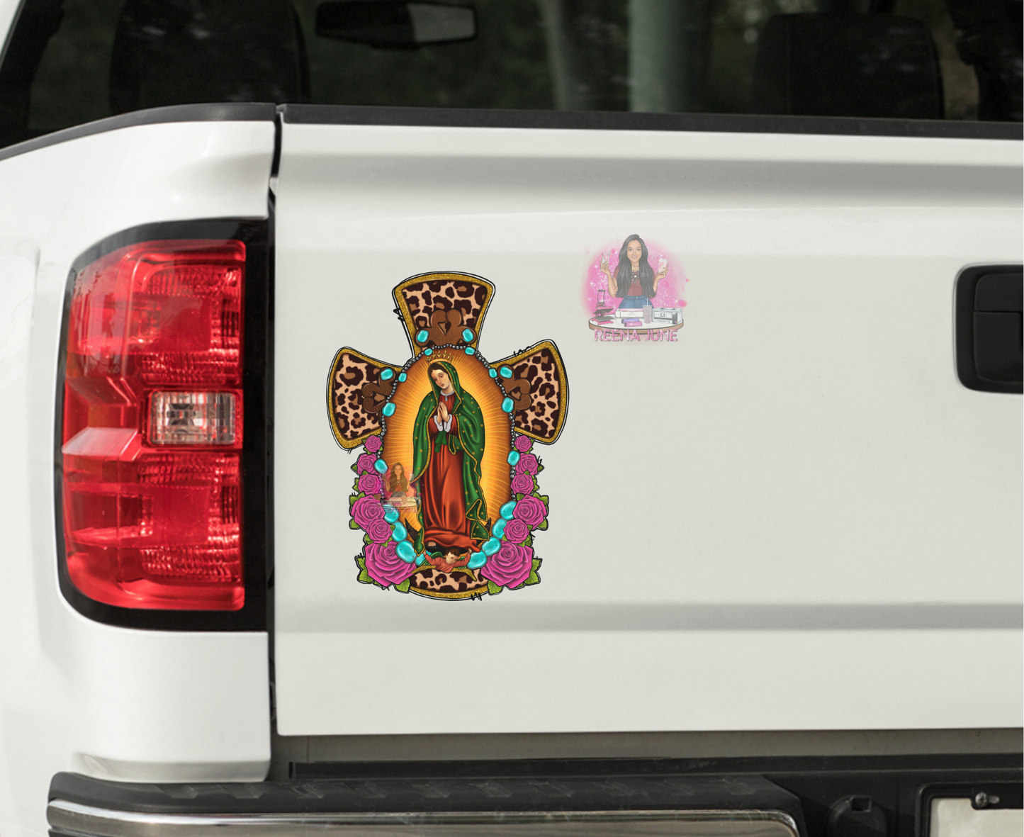 Our Lady of Guadalupe UV DTF Transfer, for 16oz. Glass Can, UV Cup Wrap, Spanish Designs, Virgencita de Guadalupe Sticker, Cup Wrap.