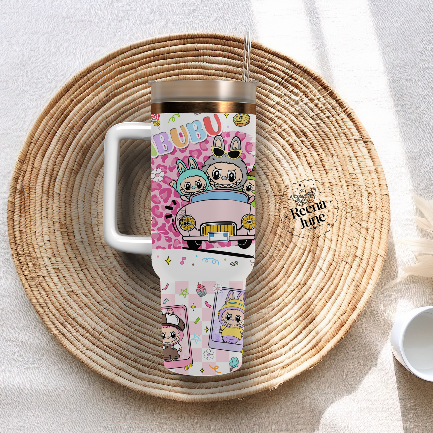 Labubu Monster 40oz Tumbler Sublimation Print - Labubu Doll Sublimation Print - Labubu Tumbler - Monster Cup Wrap