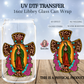 Our Lady of Guadalupe UV DTF Transfer, for 16oz. Glass Can, UV Cup Wrap, Spanish Designs, Virgencita de Guadalupe Sticker, Cup Wrap.