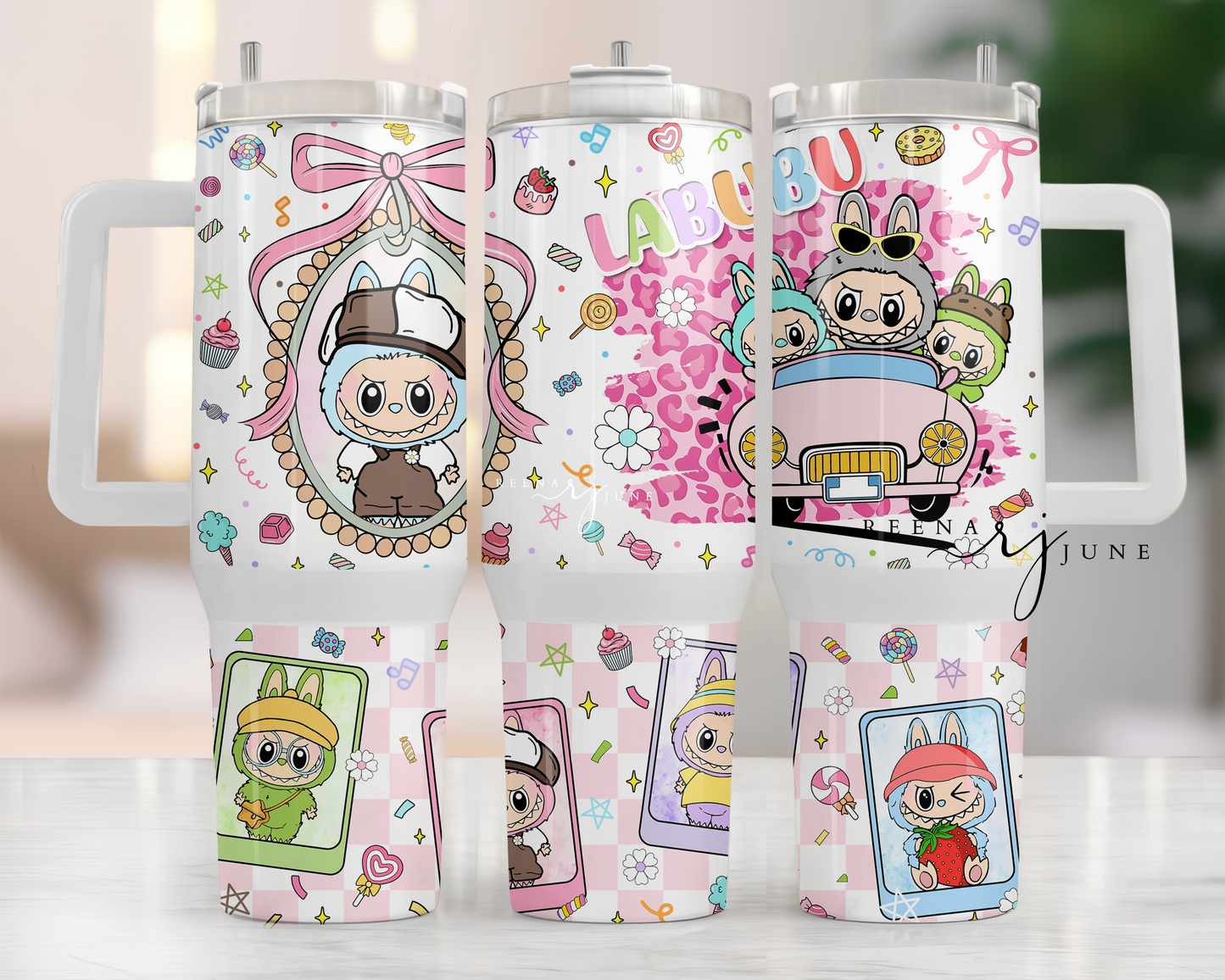 Labubu Monster 40oz Tumbler Sublimation Print - Labubu Doll Sublimation Print - Labubu Tumbler - Monster Cup Wrap