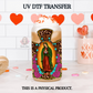Our Lady of Guadalupe UV DTF Transfer, for 16oz. Glass Can, UV Cup Wrap, Spanish Designs, Virgencita de Guadalupe Sticker, Cup Wrap.
