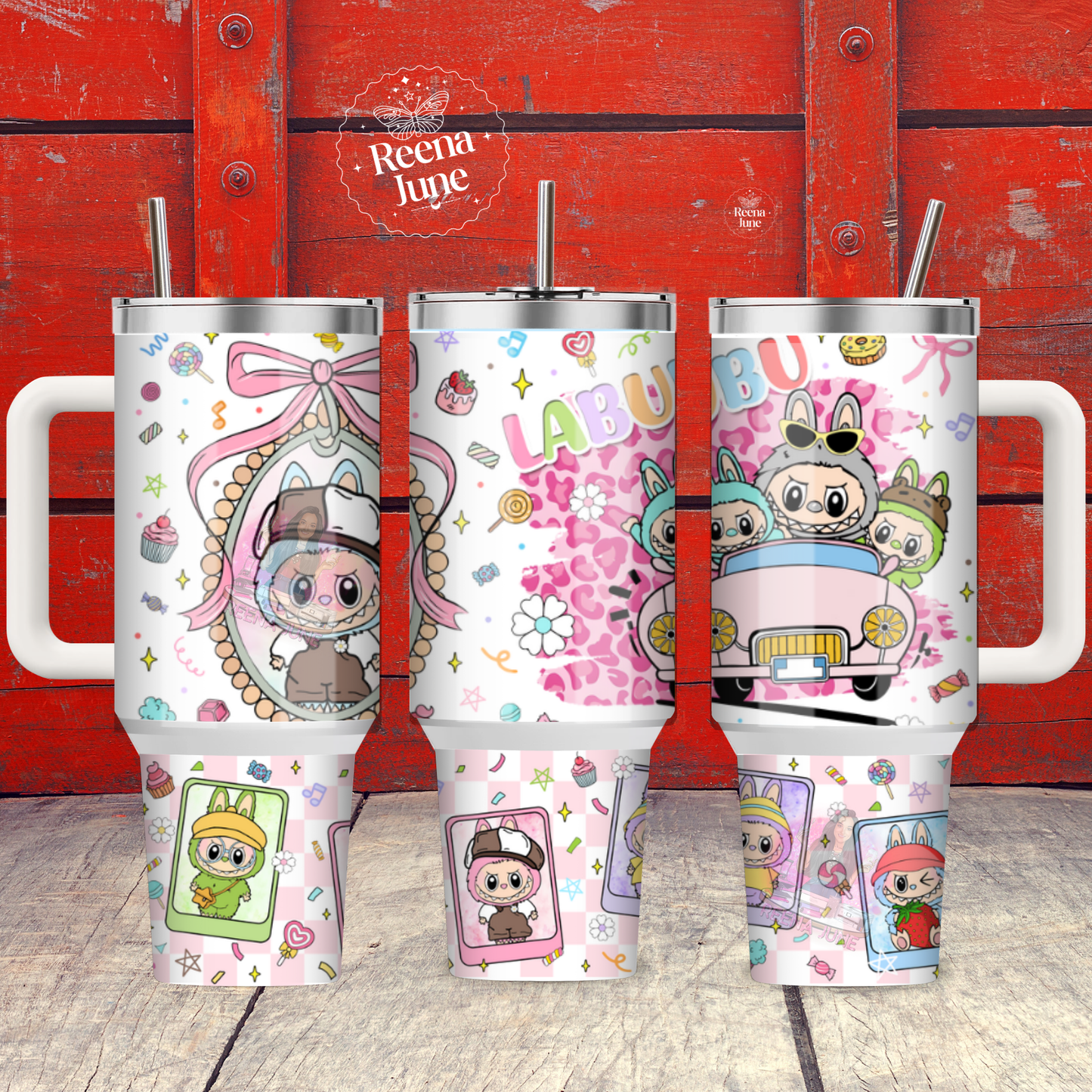 Labubu Monster 40oz Tumbler Sublimation Print - Labubu Doll Sublimation Print - Labubu Tumbler - Monster Cup Wrap