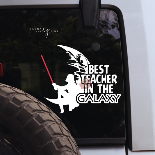 Best Teacher Darth Vader Car Decal, Star Wars Waterproof Sticker, Gifts for him, Father's Day Gifts, Vinyl Stickers, Birthday Gifts Ideas