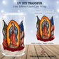 Our Lady of Guadalupe UV DTF Transfer, for 16oz. Glass Can, UV Cup Wrap, Spanish Designs, Virgencita de Guadalupe Sticker, Cup Wrap
