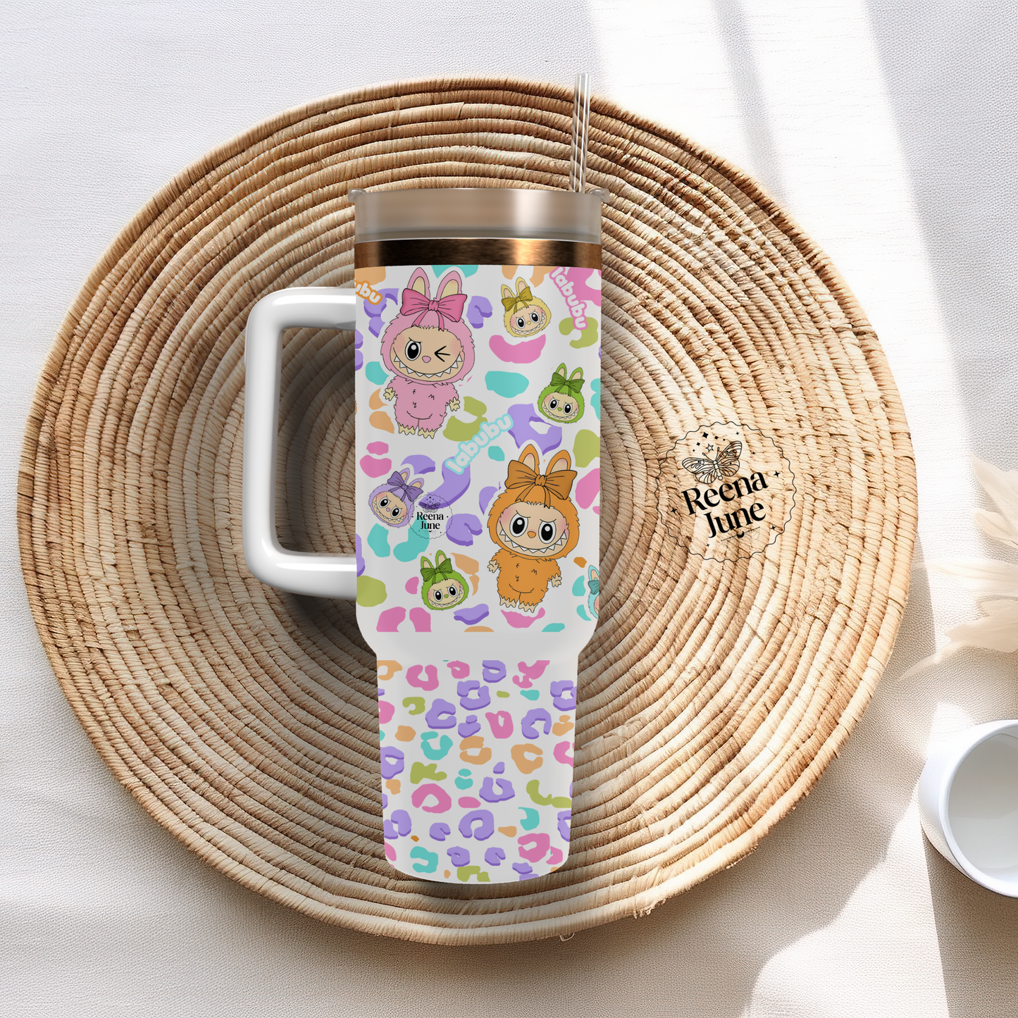Labubu Monster 40oz Tumbler Sublimation Print - Labubu Doll Sublimation Print - Labubu Tumbler - Monster Cup Wrap