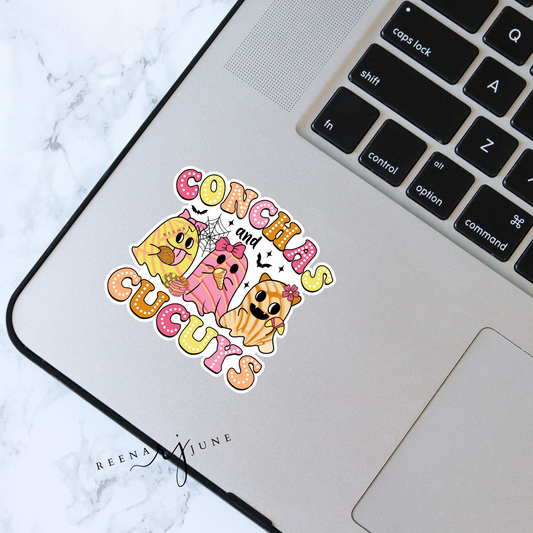 Cute Halloween Ghost Stickers, Fun Conchas and Cucuy Decor, Spooky Party Supplies, Planner Accessories, Pantasmas Sticker, Spanish Stickers