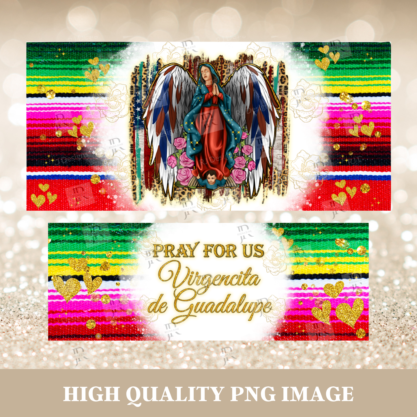 Virgen de Guadalupe 40oz Tumbler Design, Digital Sublimation design, Virgen Mexicana Digital Wrap, 40oz Digital Design, Instant Download