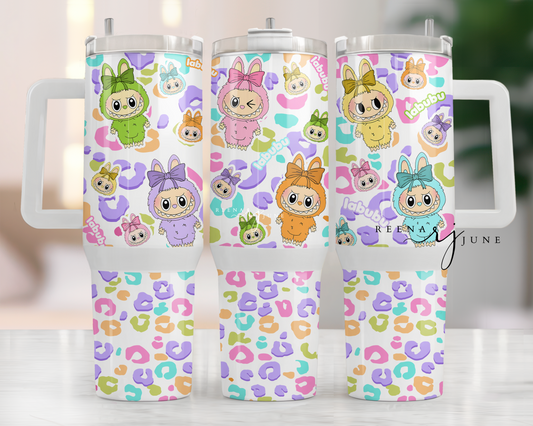 Labubu Monster 40oz Tumbler Sublimation Print - Labubu Doll Sublimation Print - Labubu Tumbler - Monster Cup Wrap