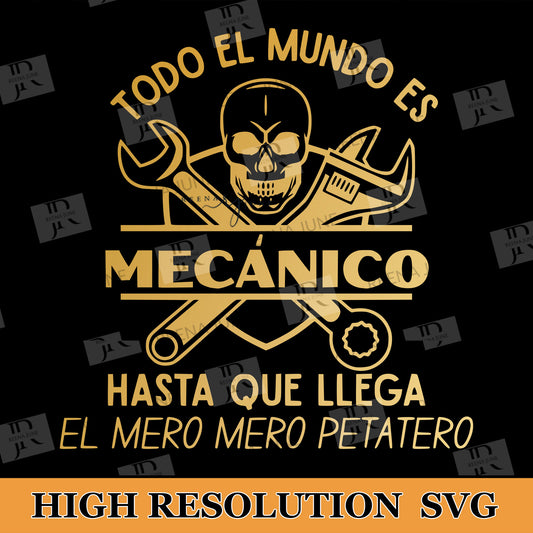 Mecanico Svg, Spanish Shirt Svg, Spanish PNG, Cut file for Silhouette, Svg file for Cricut, Funny SVG, SVG en Espanol, Mechanic Shirt Vector